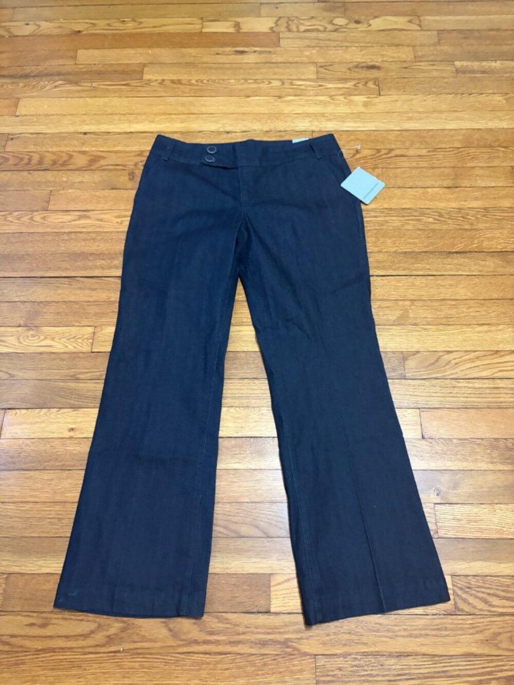 Bandolinoblu Womens Trouser Jeans Size 14p 14 Petite Blue Dark Denim Bootcut NWT